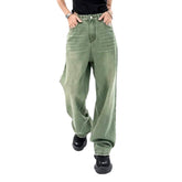 Vintage grüne Baggy Damen Jeans